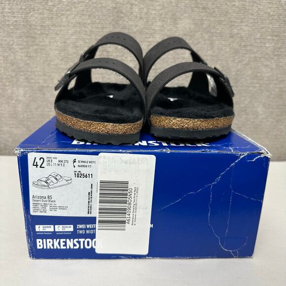 Birkenstock Arizona Shearling Suede Sandals Black Size 42 Women’s 11-11.5 Narrow main image 7